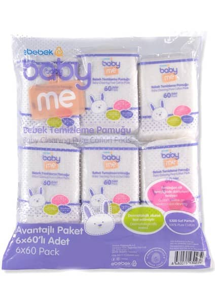 Baby Me Bebek Temizleme Pamuğu 6X60 Adet ürün görseli