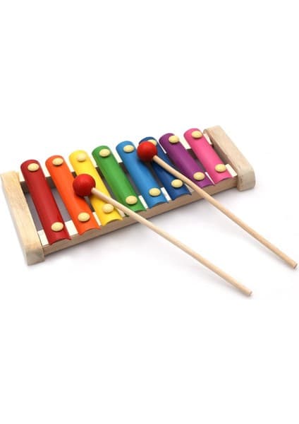 Hamaha Wooden Toys Doğal Ahşap Eğitici Oyuncak 8 Nota 8 Ton 8 Tuşlu Ksilofon HMH-024