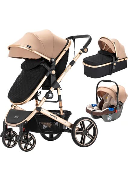 Yoyko Ultimate Travel Sistem Bebek Arabası 3 İn 1 Coffee Rose