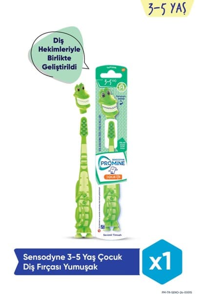 Sensodyne Promine 3-5 Yaş Çocuklar İçin Sevi mli Timsah Karakterli Diş Fırçası Yumuşak