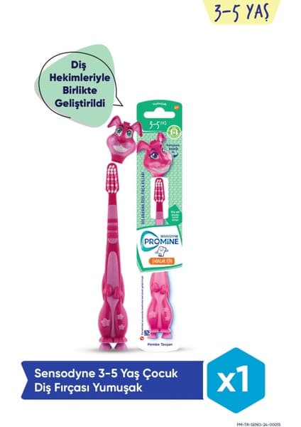 Sensodyne Promine 3-5 Yaş Çocuklar İçin Sevi mli Tavşan Karakterli Diş Fırçası Yumuşak