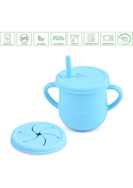 Jojobebek Jojo jojobebek Pipetli Silikon Bardak, Pipetli Çocuk Silikon Bardak,pipetli Alıştırma Bardak