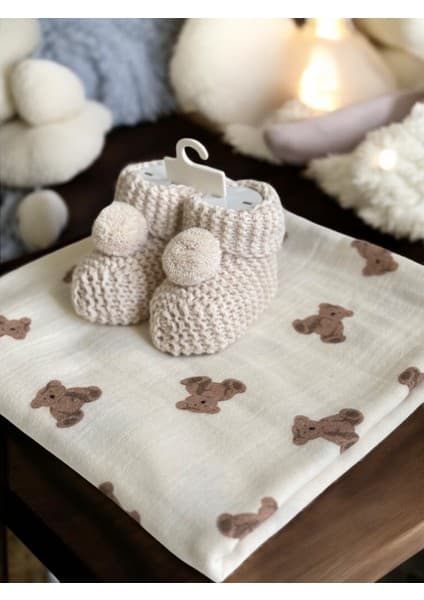 Betsy Studio Yenidoğan Triko Örme Bebek Patik