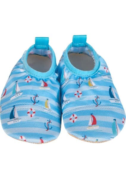 First Step Yelkenli Çizgili Mavi Erkek Bebek Havuz ve Deniz PATIĞI-F-9015