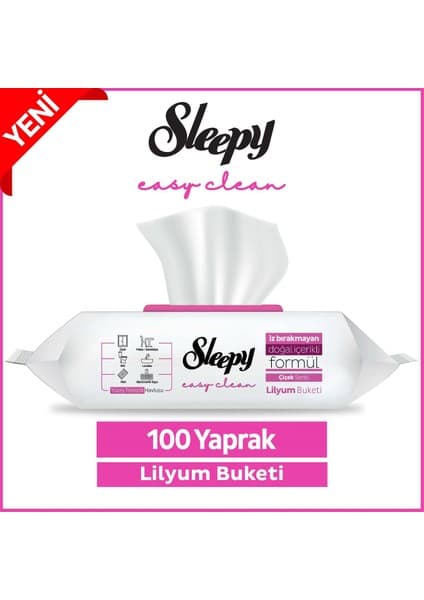Sleepy Easy Clean Lilyum Buketi Yüzey Temizlik Havlusu&Mendili 100 Yaprak