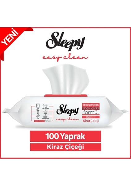 Sleepy Easy Clean Kiraz Çiçeği Yüzey Temizlik Havlusu&Mendili 100 Yaprak