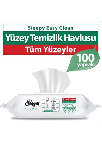 Sleepy Easy Clean Yüzey Temizlik Havlusu&Mendili 100 Yaprak