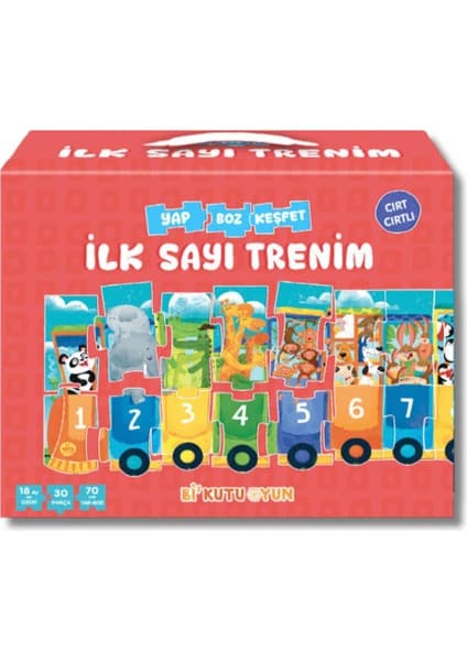 Bi Kutu Oyun İlk Sayı Trenim - Cırt Cırtlı Yapboz ve Kitap Seti