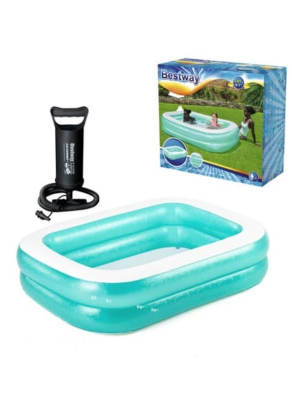 Bestway Dikdörtgen Mavi Aile Havuzu 54005 (201X150X51 CM)+62002 Pompa