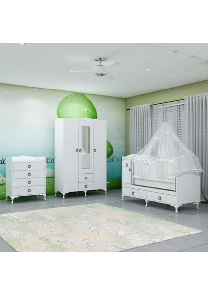 Garaj Home Sude Asansörlü Bebek Odası Takımı - Yatak ve Uyku Seti Kombinli