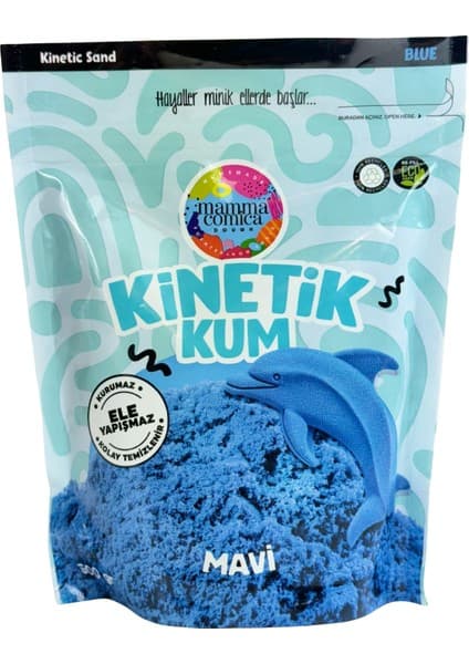 MammaComica Dough Mavi Kinetik Kum - 500 gr