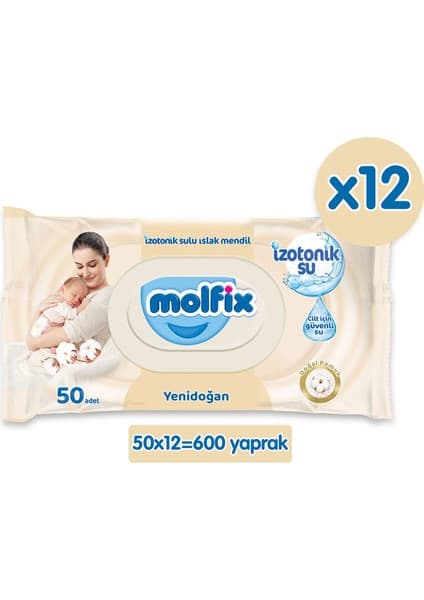 Molfix İzotonik Sulu Islak Mendil Yenidoğan 600 Adet