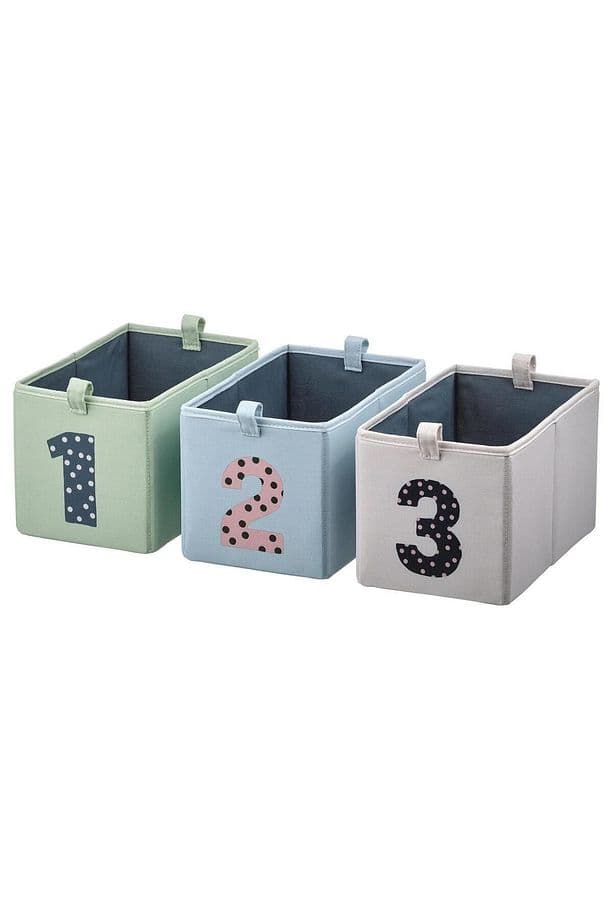 IKEA 3 Parça Kutu Seti, Barndröm Çok Renkli 17x27x17 Cm Çocuk Odası Düzenleme Kutuları
