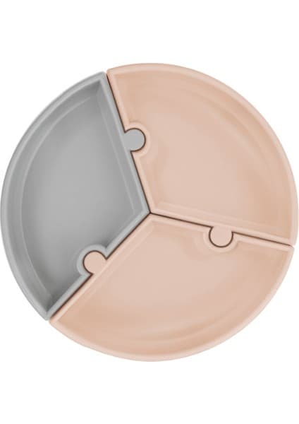 OiOi Puzzle Bebek Tabağı 6+ Ay Bubble Beige - Gri