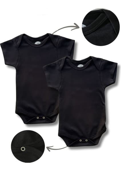 Betül Bebek Kısa Kollu 2'li Organik Pamuk Çıtçıtlı Bebek Body&zıbın