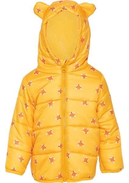 HelloBaby Basic Tilki Desenli Kulaklı Kapüşonlu Mont Erkek Bebek