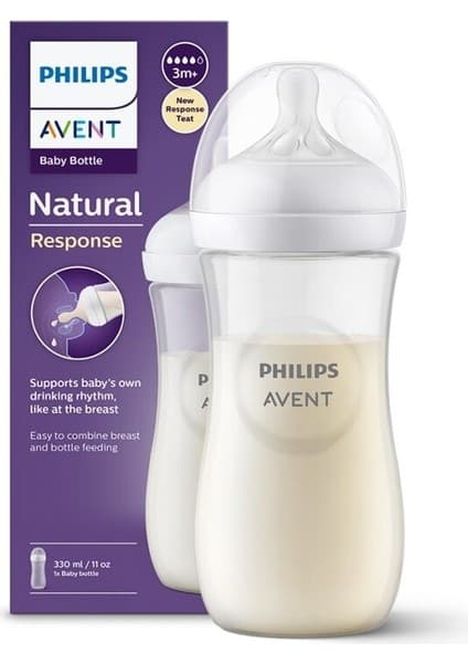 Philips Avent Natural Response PP Biberon 3 Ay+ 330ml SCY906/01