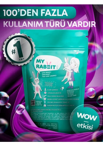 My Rabbit Çok Amaçlı Oksijenli Toz Leke Çıkarıcı ve Beyazlatıcı 800 gr