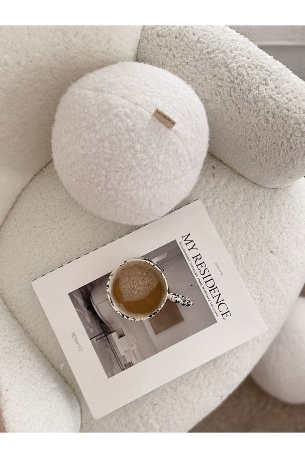 bohemoon Teddy Top Yastık Naturel Beyaz