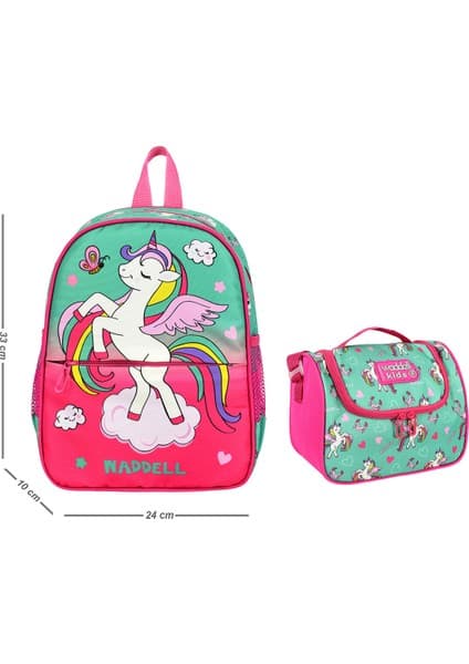 Canloor canlor Waddell Little Horse Unicorn Kombin Anaokul Kreş Sırt Çantası ve Termal Beslenme Çantası
