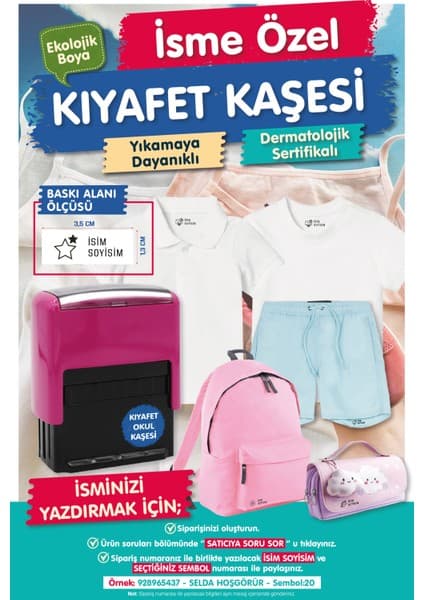 Tuğset Etiket Kıyafet Kaşesi Okul Kaşesi -T533