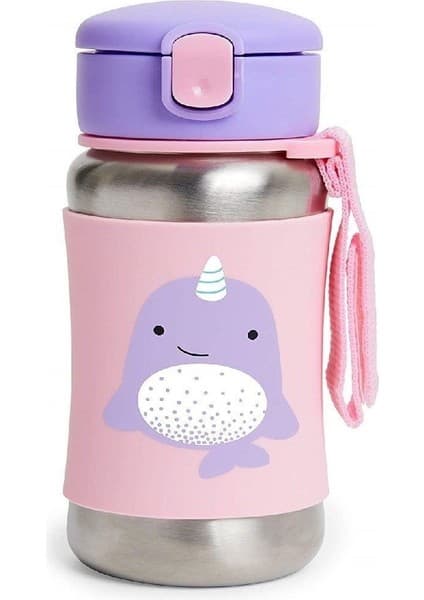 Skip Hop Pipetli Paslanmaz Çelik Suluk 350ML Narwhal