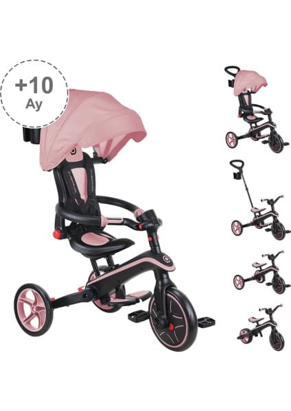 Globber Explorer 4in1 Katlanabilir Bisiklet - Koyu Pastel Pembe