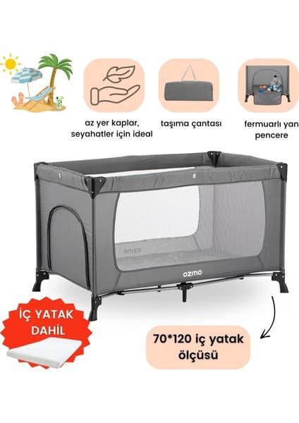 Ozmo Aura Oyun Parkı 70x120 Cm + Yataklı