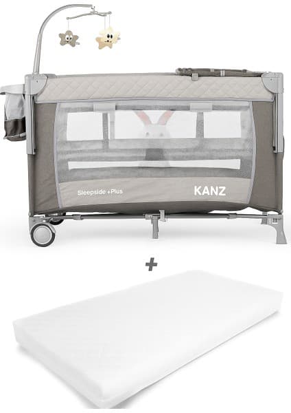 Kanz Sleepside +Plus Anne Yanı Park Yatak Gri - Yatak