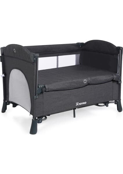 Yoyko Exclusive Comfort 8 İn 1 Anne Yanı Park Yatak Oyun Parkı Koyu Gri 70 X 110 Cm