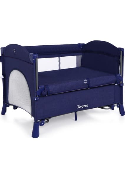 Yoyko Exclusive Comfort 8 İn 1 Anne Yanı Park Yatak Oyun Parkı Lacivert 70 X 110 Cm