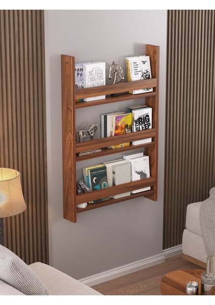 Pratico Artemis - Montessori Çocuk Odası Kitaplık 3 Raflı Ceviz Montessori Kitaplık