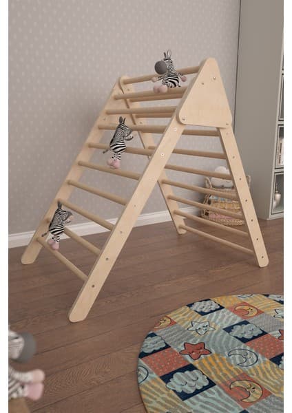 Pratico Mobilya Joy Montessori Ahşap Tırmanma Merdiveni Tırmanma Üçgeni