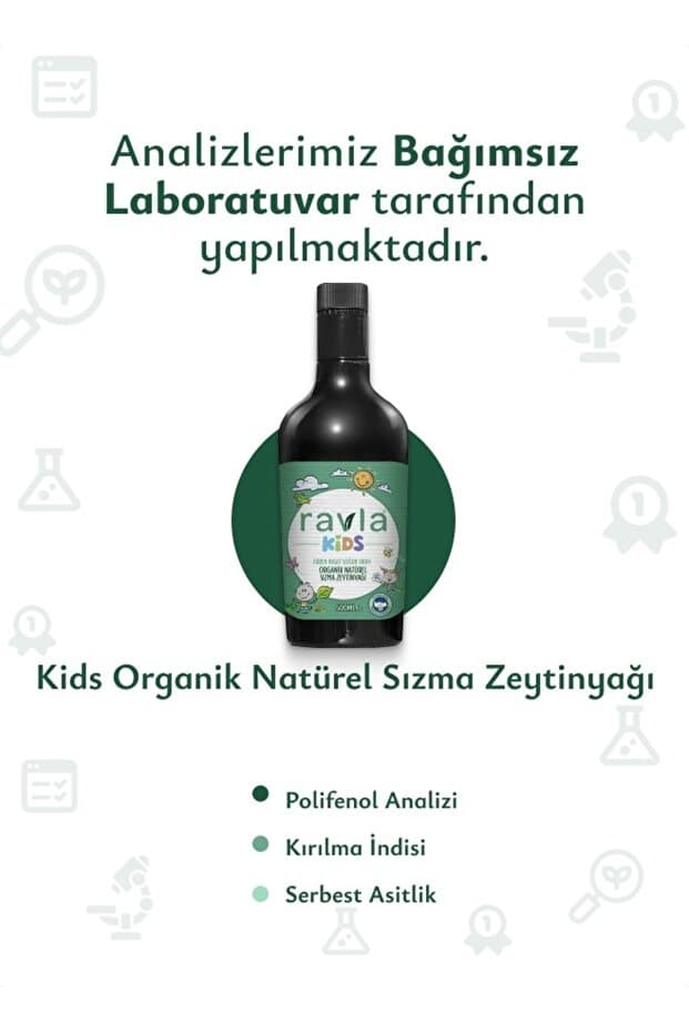 Ravla Kids Yüksek Polifenollü Organik Naturel Sızma Zeytinyağı - 500ml