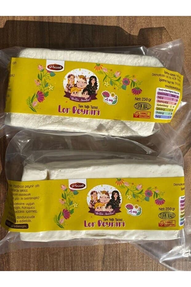ÜRETEN ANNELER Tuzsuz Vakumlu Lor Peyniri 500 gr (2X250 GR)