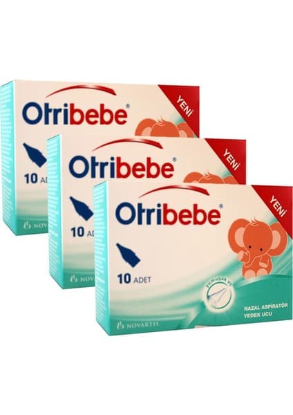 Otribebe Nazal Aspiratör Yedek Uç - Sünger Filtreli, Şeffaf Anatomik Silikon, 10' lu (3 Paket) - Konforlu ve Hijyenik Kullanım İçin