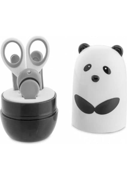 Chicco 4'ü 1 Arada Bebek Tırnak Bakım Seti - Güvenli Tasarım, Yuvarlak Uç, Yenidoğanlar için, Kaymaz Sap, Panda Desenli