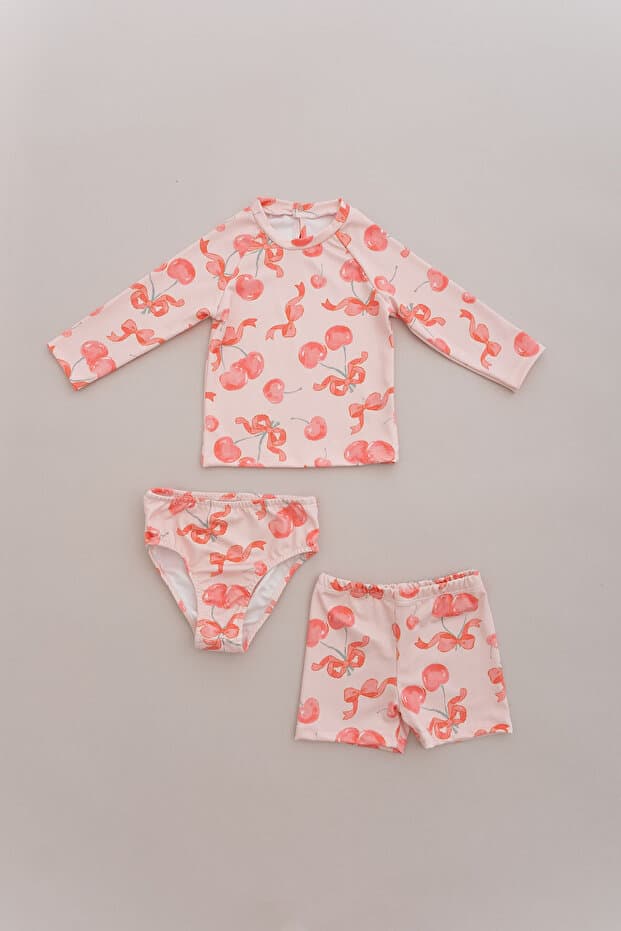 Uv Korumalı Uzun Kollu Kız Bebek Mayo