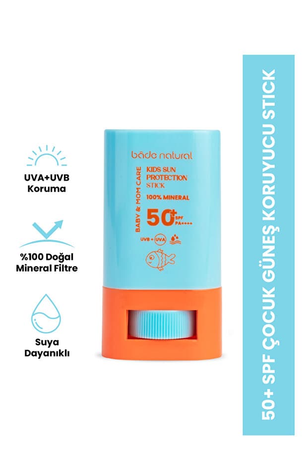 %100 Doğal Ve Mineral Filtreli 50 Spf Yüksek Korumalı Çocuk Güneş Koruyucu Stick