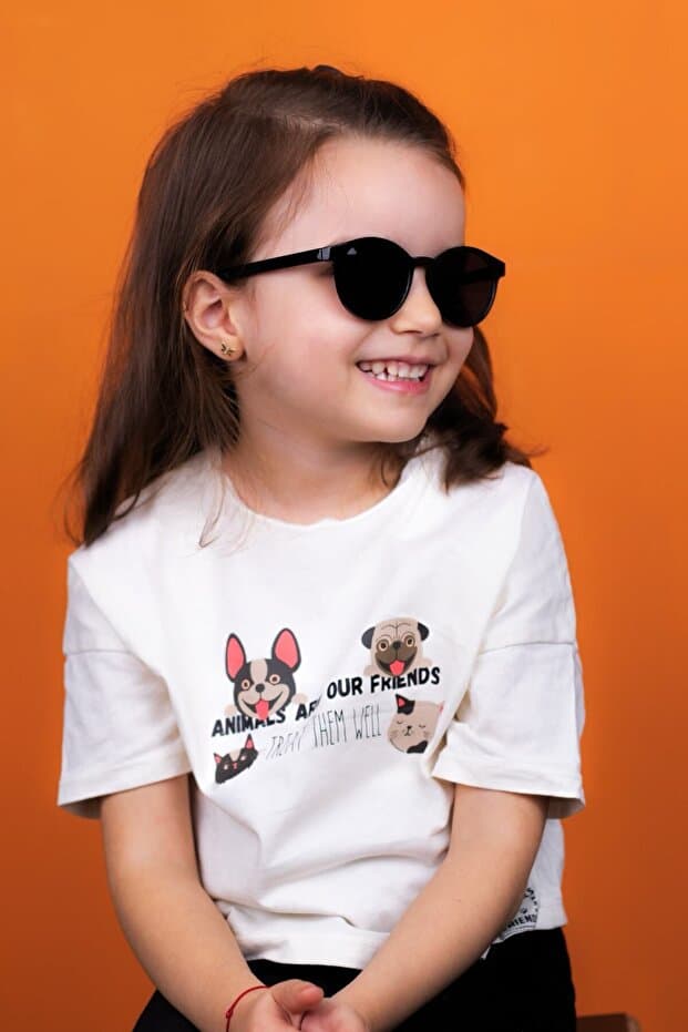 Yeni-unisex ( 3-9 Yaş )polarize Siyah Çocuk Güneş Gözlüğü