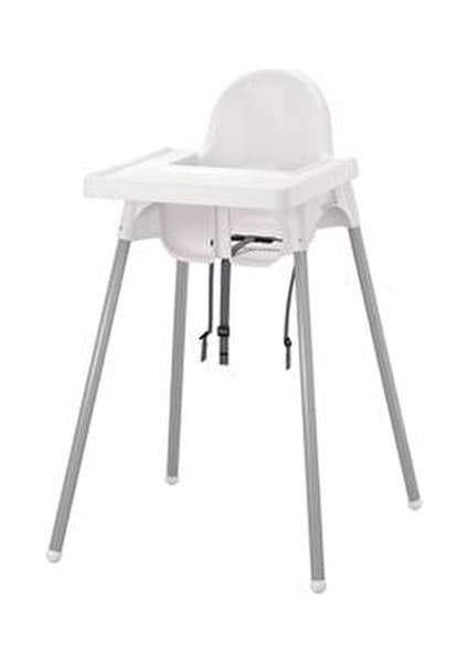 IKEA Antilop Beyaz Tepsili Kemerli Mama Sandalyesi 0 - 4 Yaş İçin Portatif Kullanım