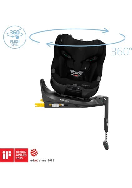 Maxi-Cosi Emerald 360 Pro I-Size Dünyanın Ilk Kızaklı, Araç Dışına Çıkabilen Isofix'li 360 Dönebilir Yatabilir 0-36 kg Bebek Oto Koltuğu Authentic Black