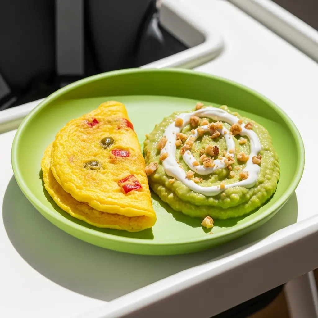 7 Aylık Bebekler İçin Besleyici Kahvaltı: Lorlu Biberli Omlet ve Avokado Püresi