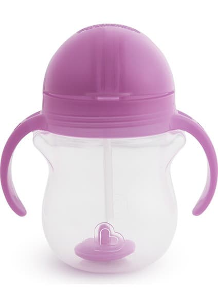 Munchkin Tıklama Kilitli Uçlu Pipetli Alıştırma Bardağı, 6AY+207ML Mor