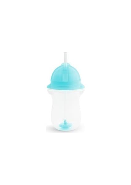 Munchkin Tıklama Kilitli Uçlu Pipetli Alıştırma Bardağı, 12AY+, 296ML, Mavi, 1 Adet
