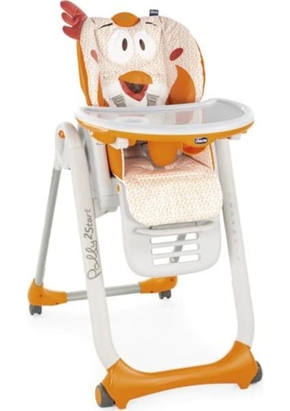 Chicco Poky Polly 2 Start Süslü Tavuk Mama Sandalyesi-Turuncu