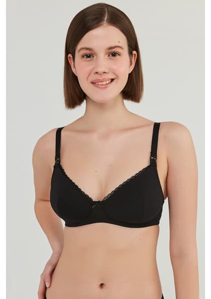 Penti #hiççamaşırı Balensiz Mama Anne Siyah Emzirme Sütyeni